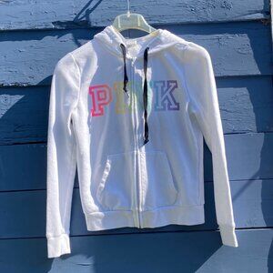 PINK Graphic Full Zip Hoodie Size S Summer and Fall